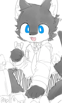 Giant Wolf and Human