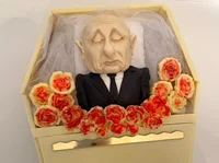 Dead Putin In Coffin