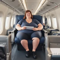 Fat plane woman 2