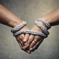 Hands tied together