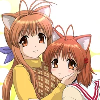 Cat Mom and Daughter