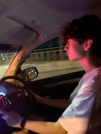 Boy at traffic light