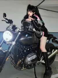 Cute korean biker