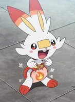 A diapered Scorbunny