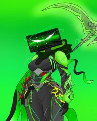 Green Computerwoman