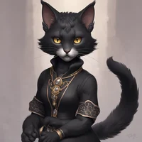 Anthro black cat
