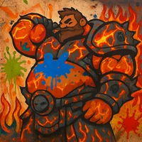 Huge lava warrior