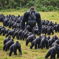100 men vs 1 gorilla
