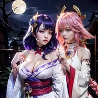 Yae Miko y Raiden Ei