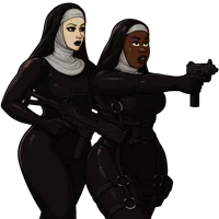 Latex nuns with guns