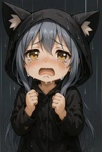 Sad unwanted catgirl
