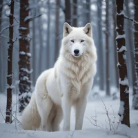 White wolf girl
