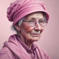 Old lady in pink