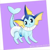 A diapered Vaporeon