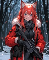 Winter trap with fox