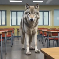 Wolf In A School 