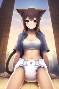 A Diapered Cat Girl