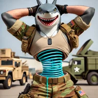Shark army man