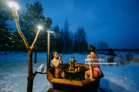 Bikini hot tub party