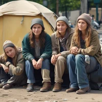 4 homeless women