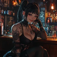 Girl at a bar