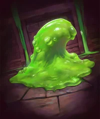 Greenish gooey slime