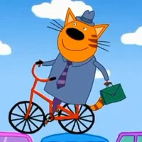 Cat on the bicycle 