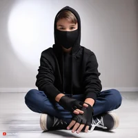 Teen boy in ski mask