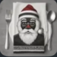 Black Santa napkin
