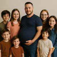 man and seven kids