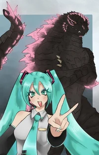 Godzilla y miku