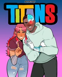Starfire and Cyborg