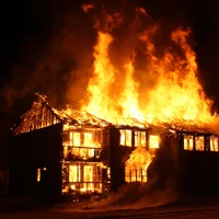Burning building 