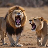 Lions Roaring
