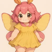 Rosy Maple moth girl