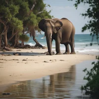 Elephant in island 