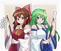 Sanae and Reimu