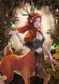 Deer centaur witch