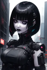 Cyborg goth girl