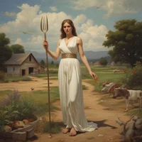 Tall farmer goddess 