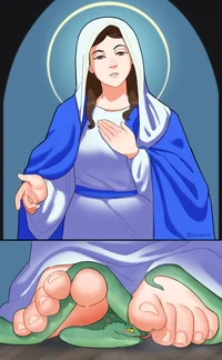 The Virgin Mary feet