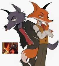 Fox and wolf