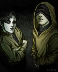 bl- masky and hoodie