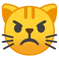 Gato enojado emjio