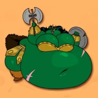 Fat orc warrior girl