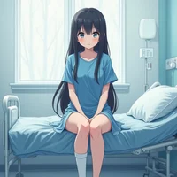 Girl in hospital