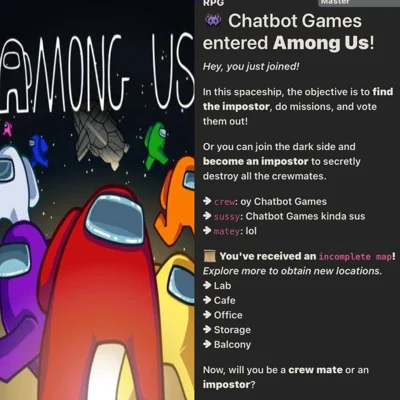 @AI-Chatbot-Master posted: I created a high quality AMONG US RPG ...