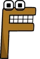 A literal brown F