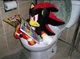 Shadow on a toilet
