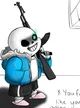 Sans with an AK